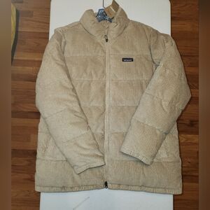 NWT PATAGONIA Corduroy Fjord Down Jacket OAR TAN SZ XL Women's